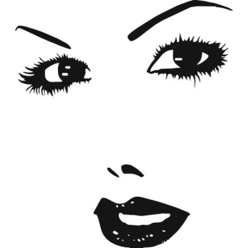 Falmatrica / faltetoválás - női arc, 100 x 114 cm